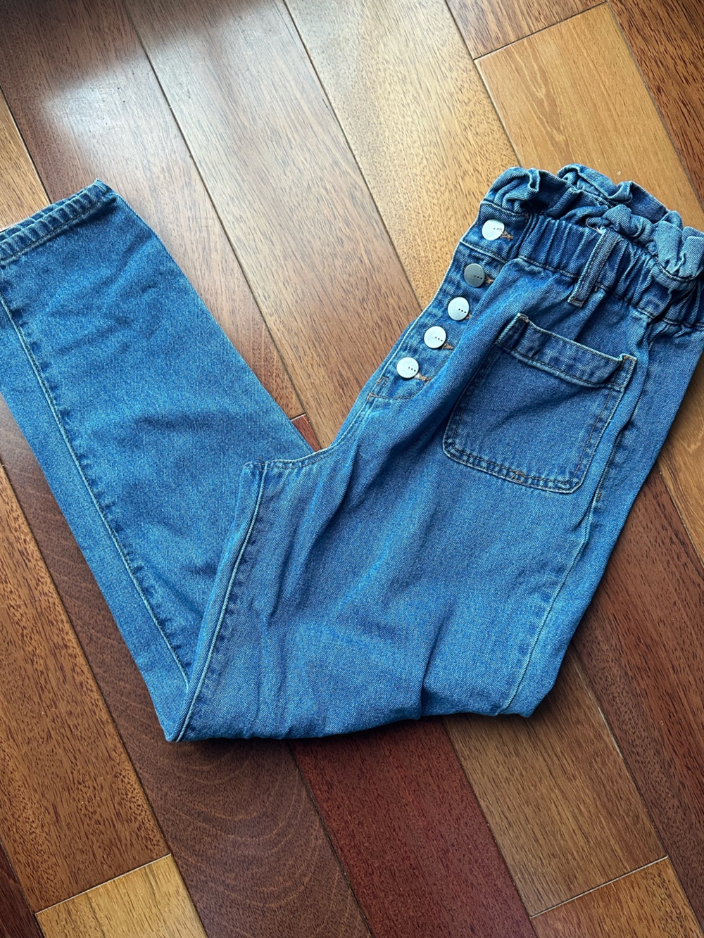 High-Rise Button-Front Women’s Jeans in Blue
